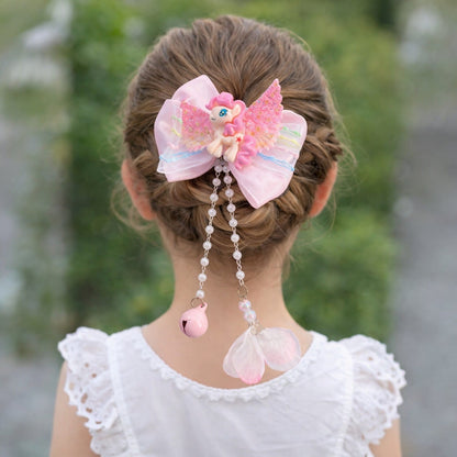 Cute Unicorn Bow Hair Clips Pair for Girls