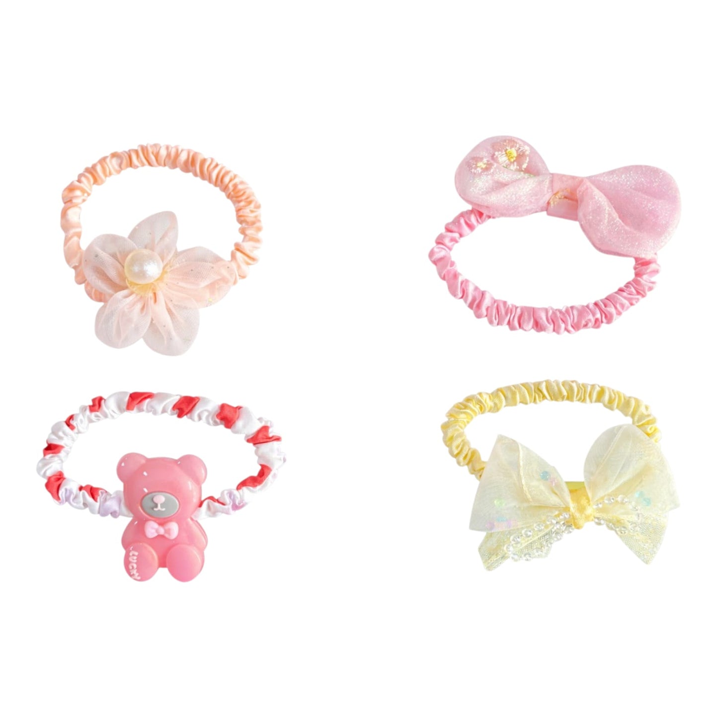 Kids Girls Hair Bands 4 Pc Set