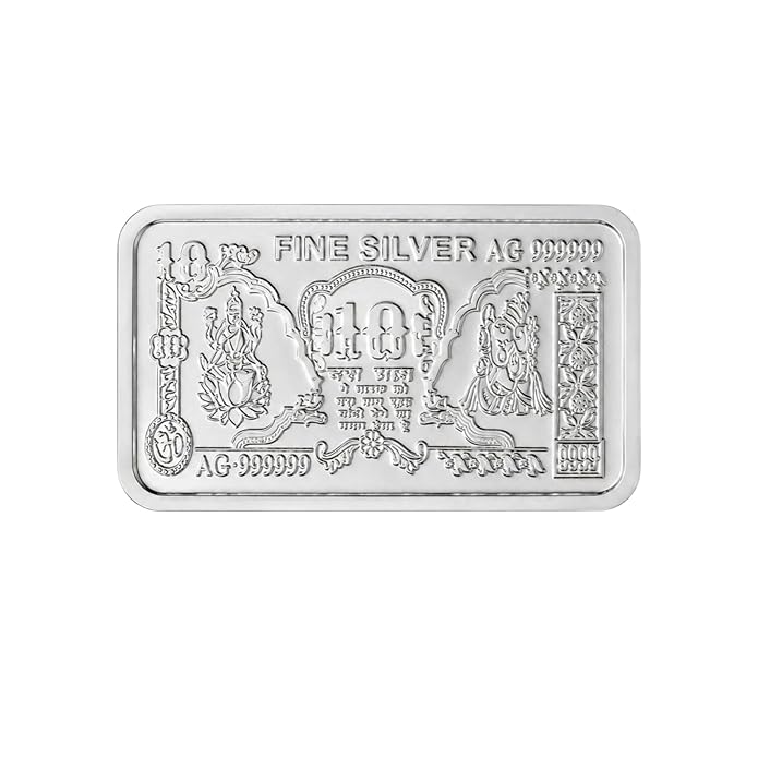10gm Om Shree Laxmi Ganesha 999 Pure German Silver Bar