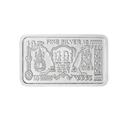 10gm Om Shree Laxmi Ganesha 999 Pure German Silver Bar