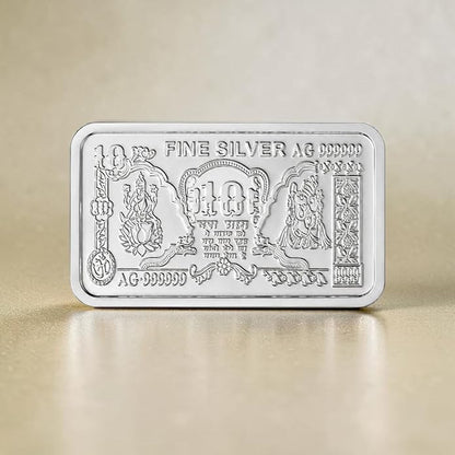 10gm Om Shree Laxmi Ganesha 999 Pure German Silver Bar