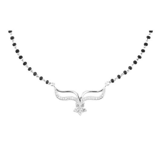 Silver Flower Design Mangalsutra Set