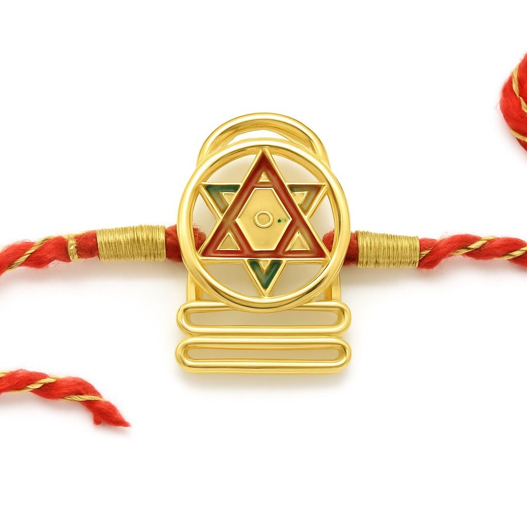Shivaling Yantra Silver Rakhi for Brother Convertible Pendant