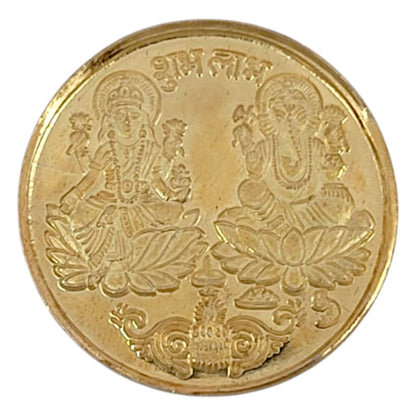 Laxmi Ganesha Gold Plated Coin