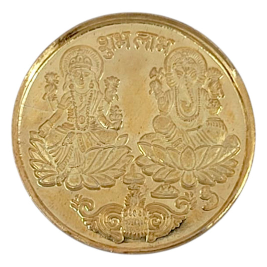 Laxmi Ganesha Gold Plated Coin