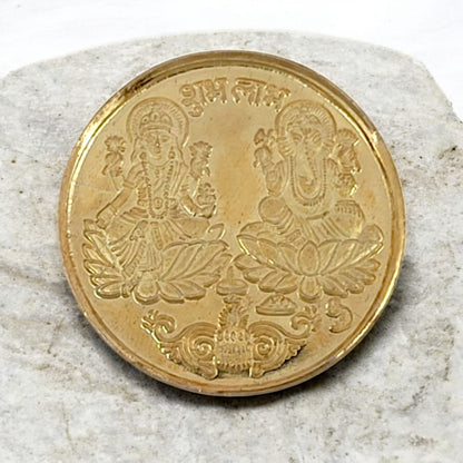 Laxmi Ganesha Gold Plated Coin