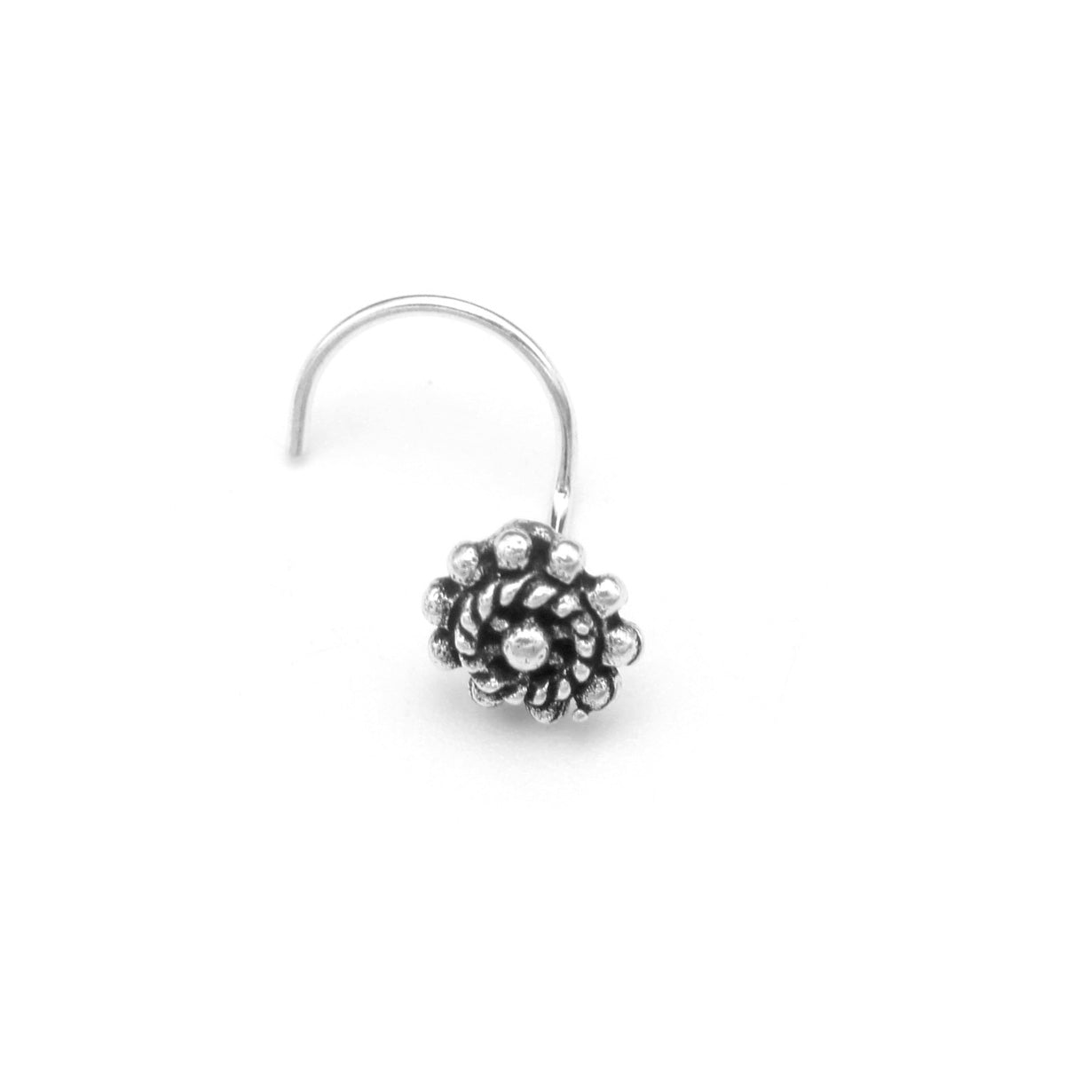 Flower Node Pin 925 Sterling Silver Oxidised Flower Nose Pin For Women And Girls – LBV