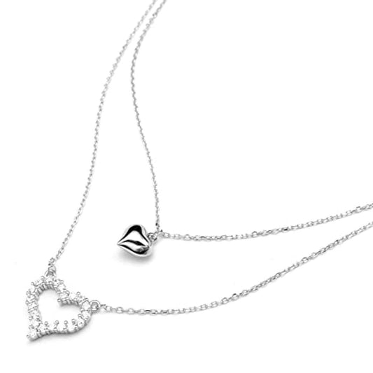Double heart pendnat with chain