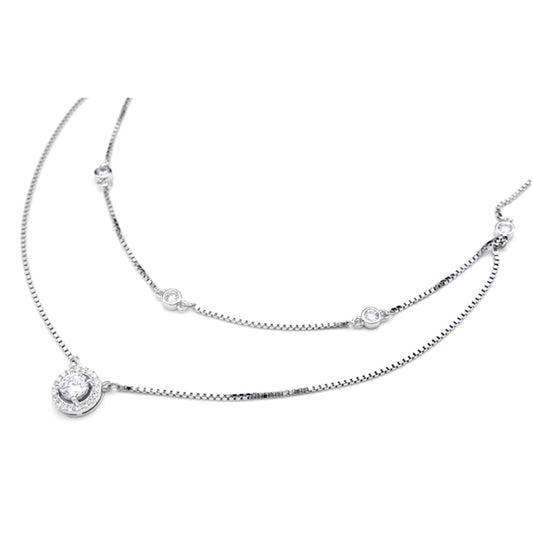Circle Sterling Silver Chain with Pendant