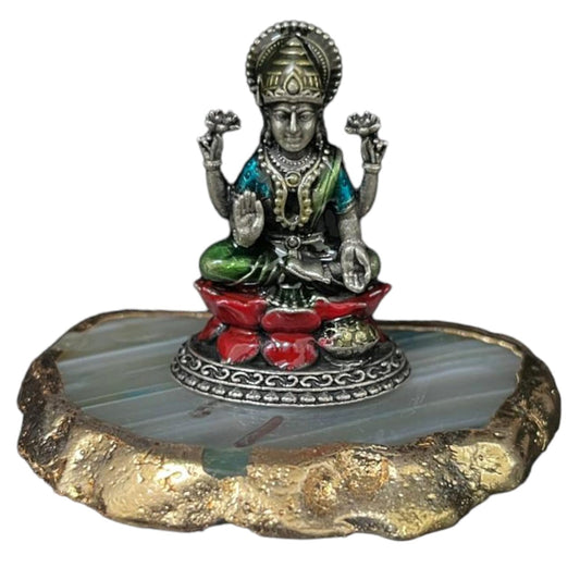 Enamel Silver Oxidised Laxmi Ji Idol