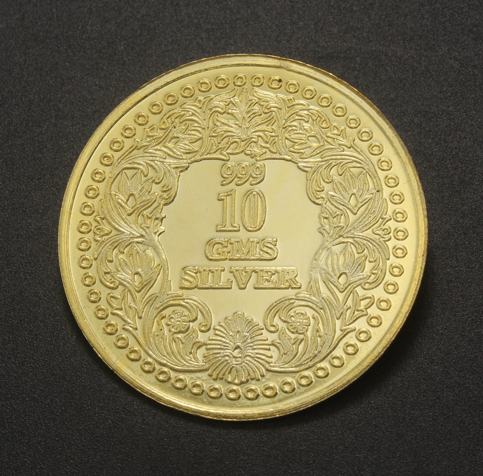 999 Silver Laxmi Ganesha Gold Plated XL Coin For Diwali And Dhanteras