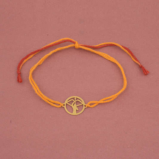 925 Sterling Silver 24kt Gold Plated Shree Ram Ji Rakhi for Brother