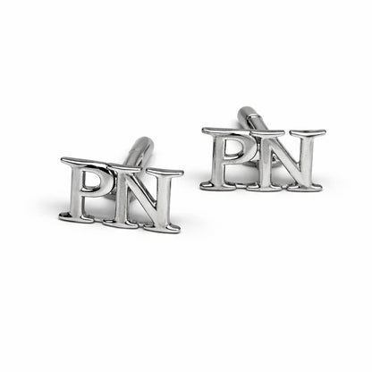 LBV 925 Sterling Silver Initial Letter Cufflinks for Men
