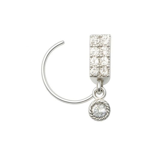 Stones Studded Curved Bar Nose Pin