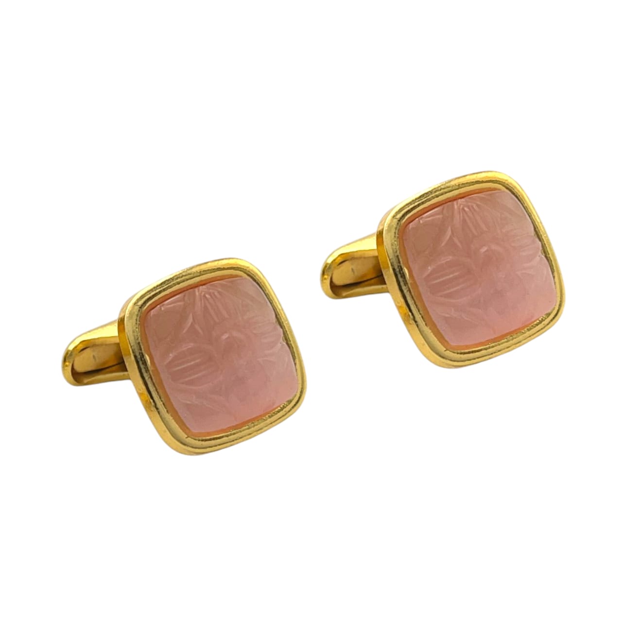 LBV Premium Pink Stone Cufflinks for Men