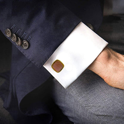 LBV Premium Pink Stone Cufflinks for Men