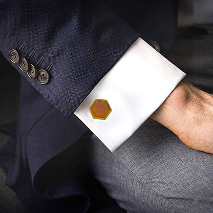 LBV 24K Gold Plated Rose Quartz Cufflinks