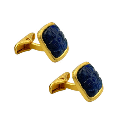 LBV 24K Gold Plated Blue Sapphire Cufflinks