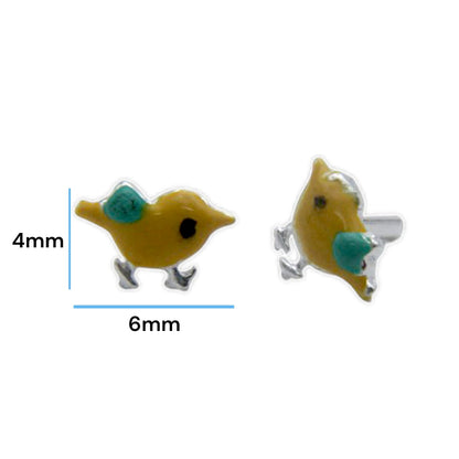 Enamel Bird Shape Earring For Kids Girls