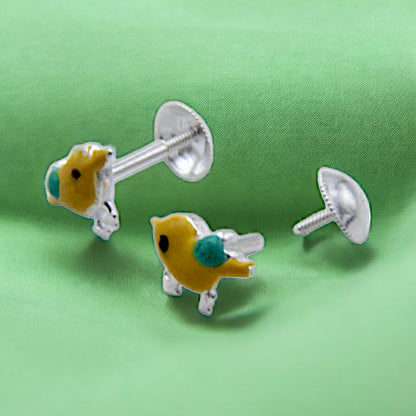 Enamel Bird Shape Earring For Kids Girls