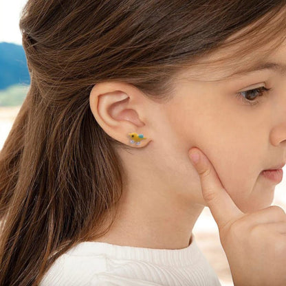 Enamel Bird Shape Earring For Kids Girls
