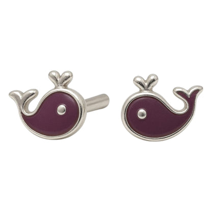 Purple Whale Shape Earrings For Kids Girls