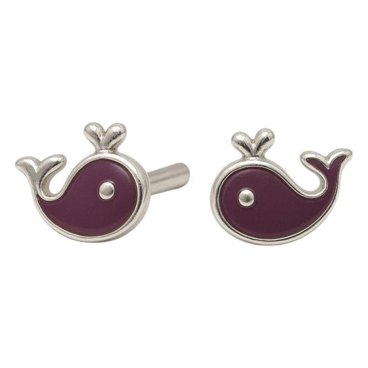 Purple Whale Shape Earrings For Kids Girls