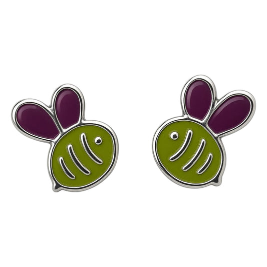 Fish with 2 Purple Circle Earring For Kids Girls