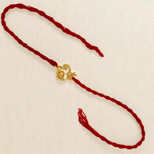 Silver Om-Shivling with trishul Rakhi For Brother