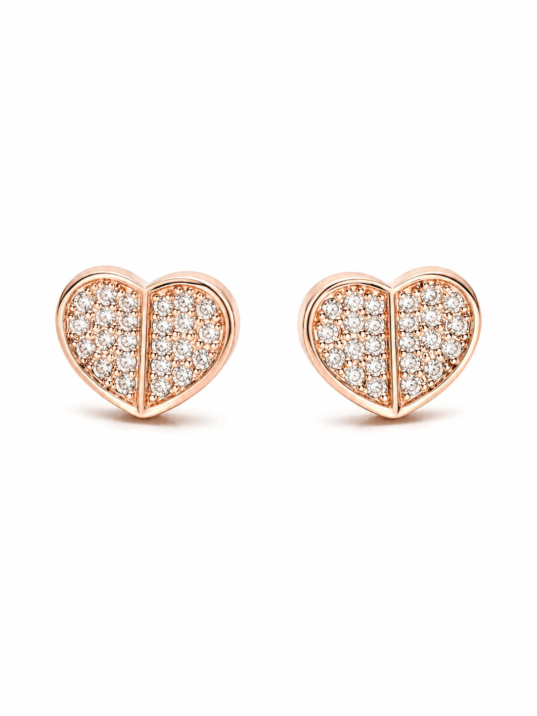 Heart Shape Rose Gold Plated Earring