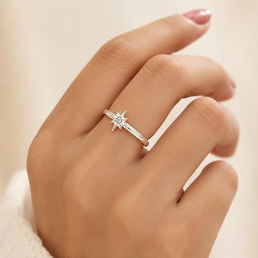 SIlver plated Celestial Star Adjustable Ring for Women & Girls