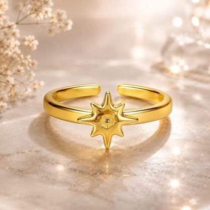 Celestial Star Adjustable Ring for Women & Girls