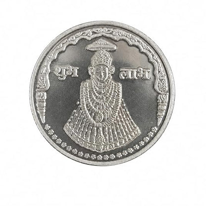 Khatu Shyam Ji Silver-Finish Religious Coin for Pooja, Home Temple & Gifting