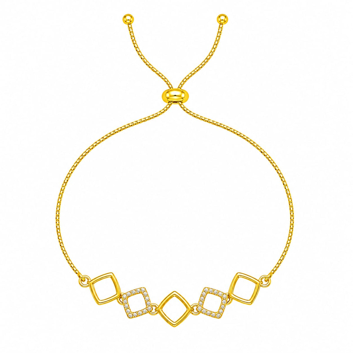 Gold Plated Square Link Bracelet