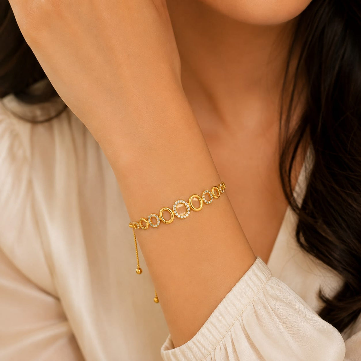 Gold Plated Oval Link Bracelet