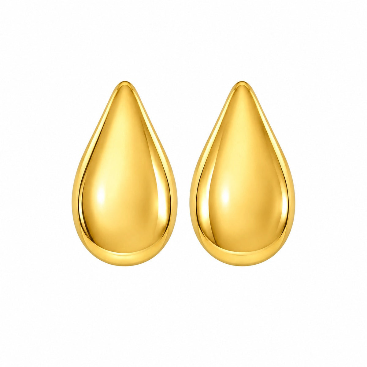 Golden Teardrop Stud Earrings for Women