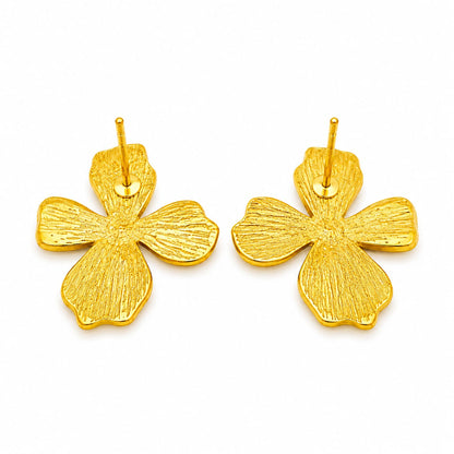White Floral Flower Stud Earrings for Women & Girls