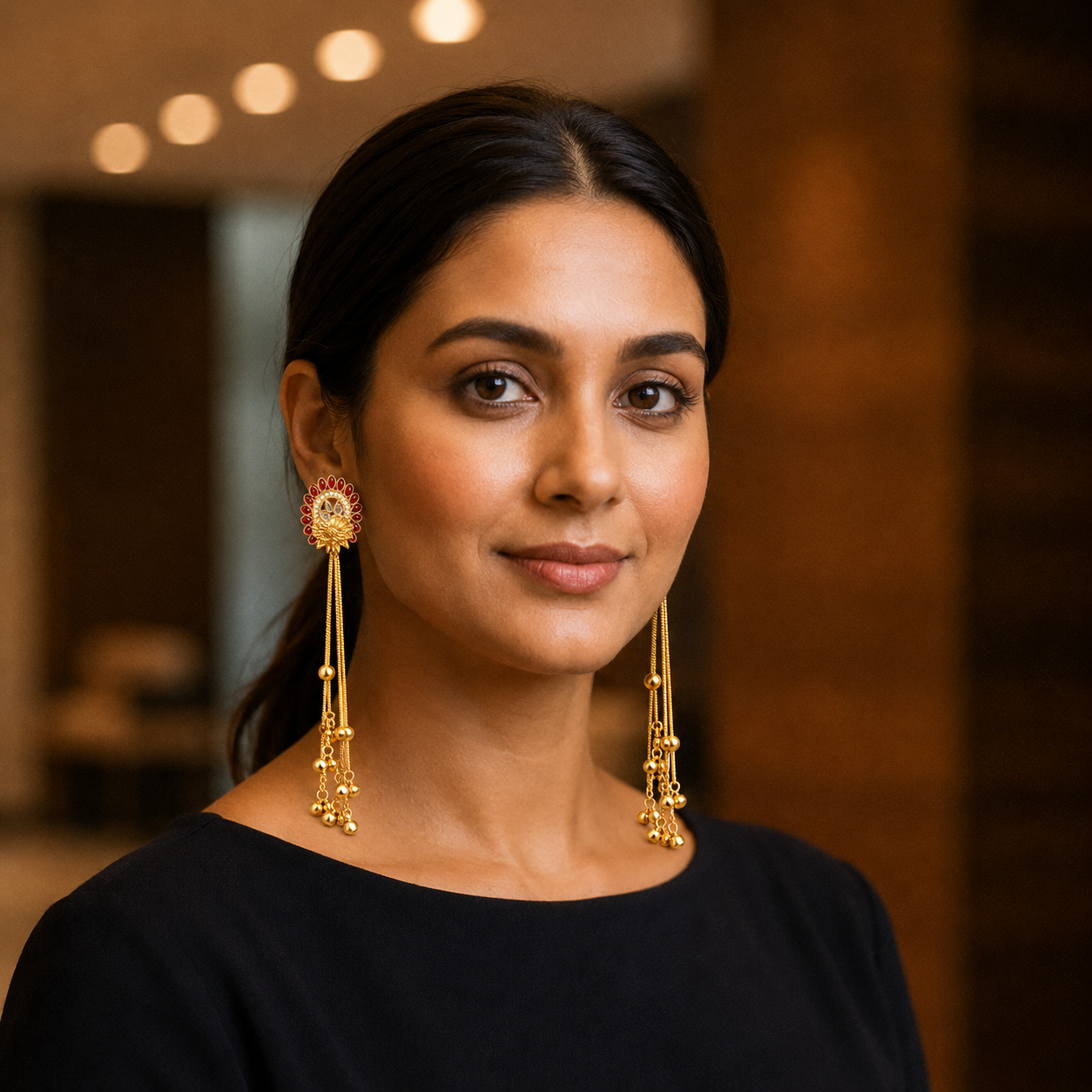 Gold Plated Kashmiri Peacock Earrings