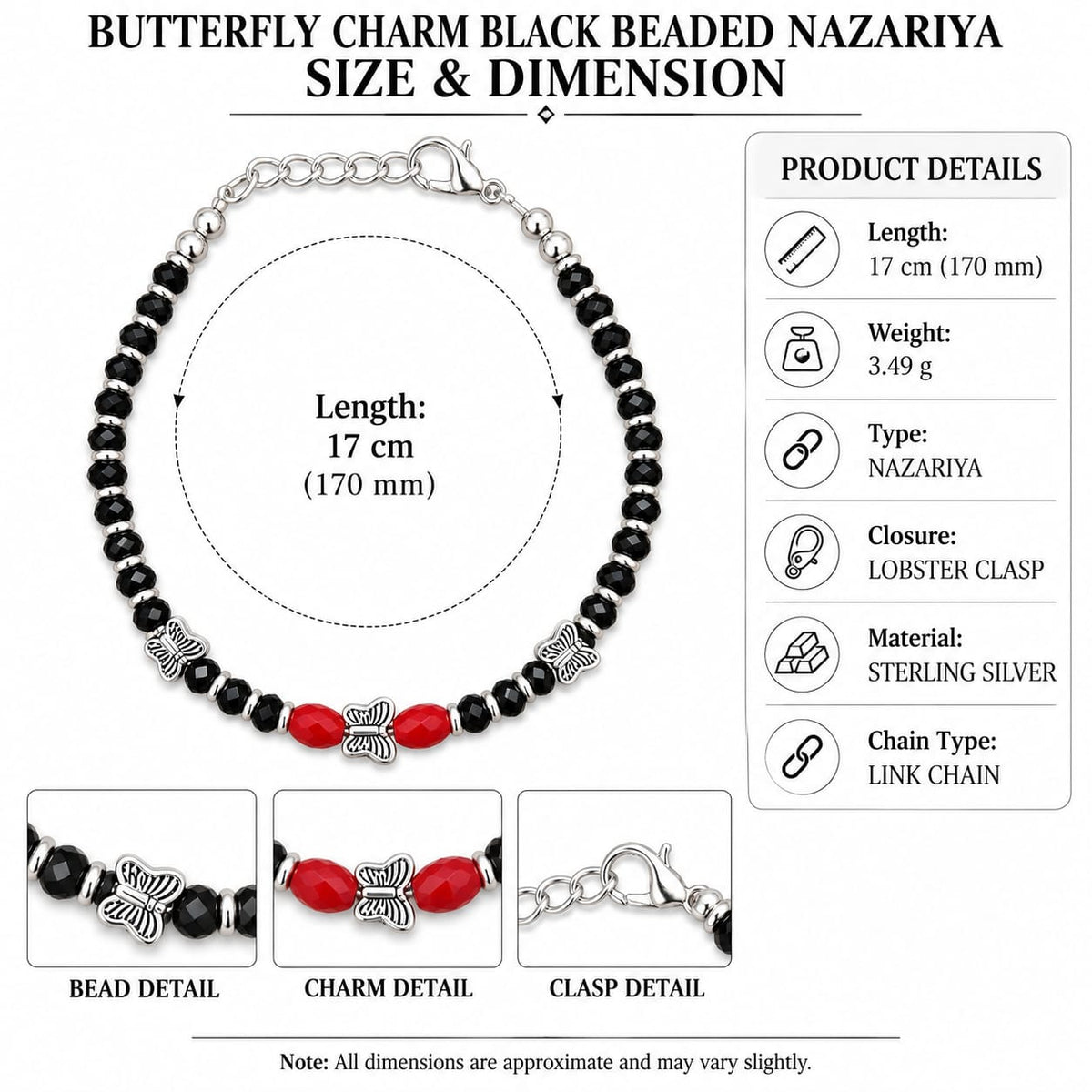 Butterfly Charm kids Nazarias Bracelets
