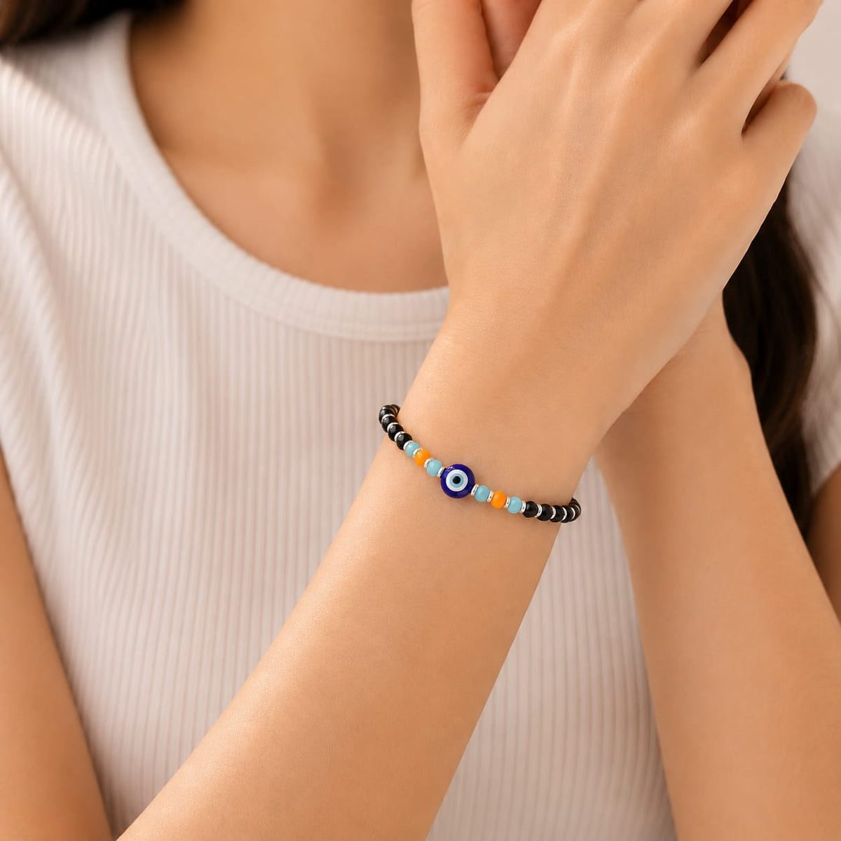 Orange Beaded Evil Eye Nazarias Bracelets
