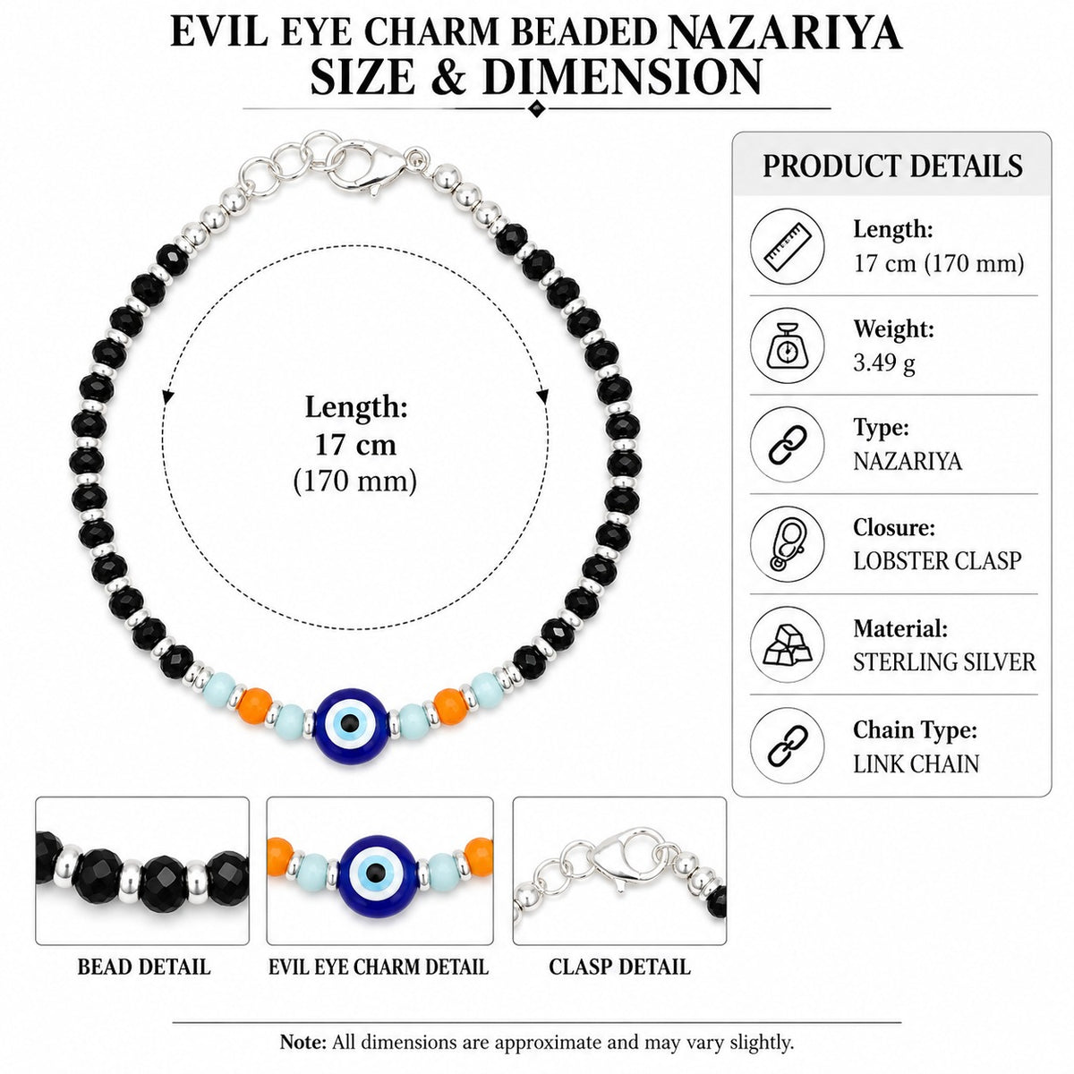 Orange Beaded Evil Eye Nazarias Bracelets