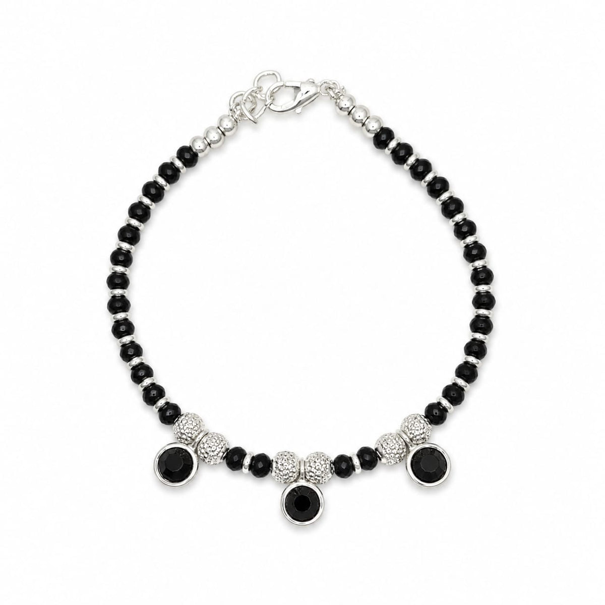 Black Three Beaded Nazariya Bracelets