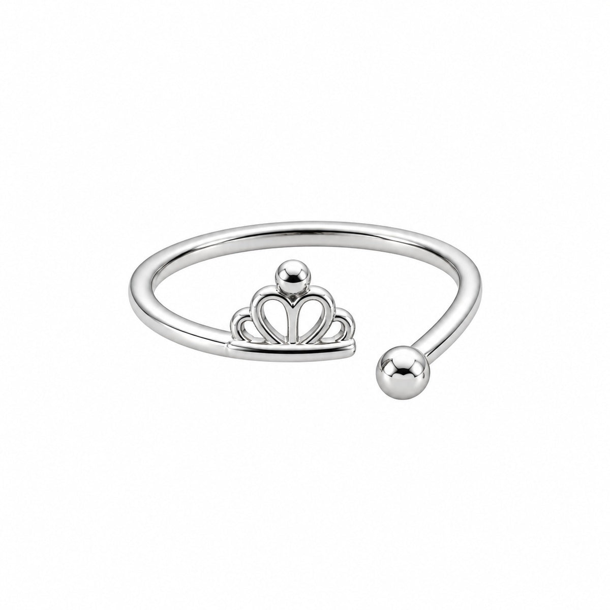Silver Plated Baby Crown Design Ring