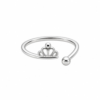 Silver Plated Baby Crown Design Ring