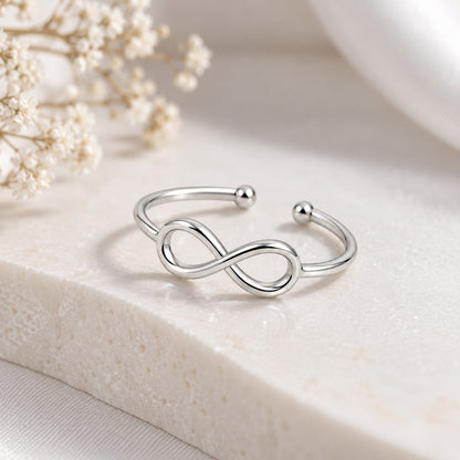 Silver Plated Baby Infinity Design Ring