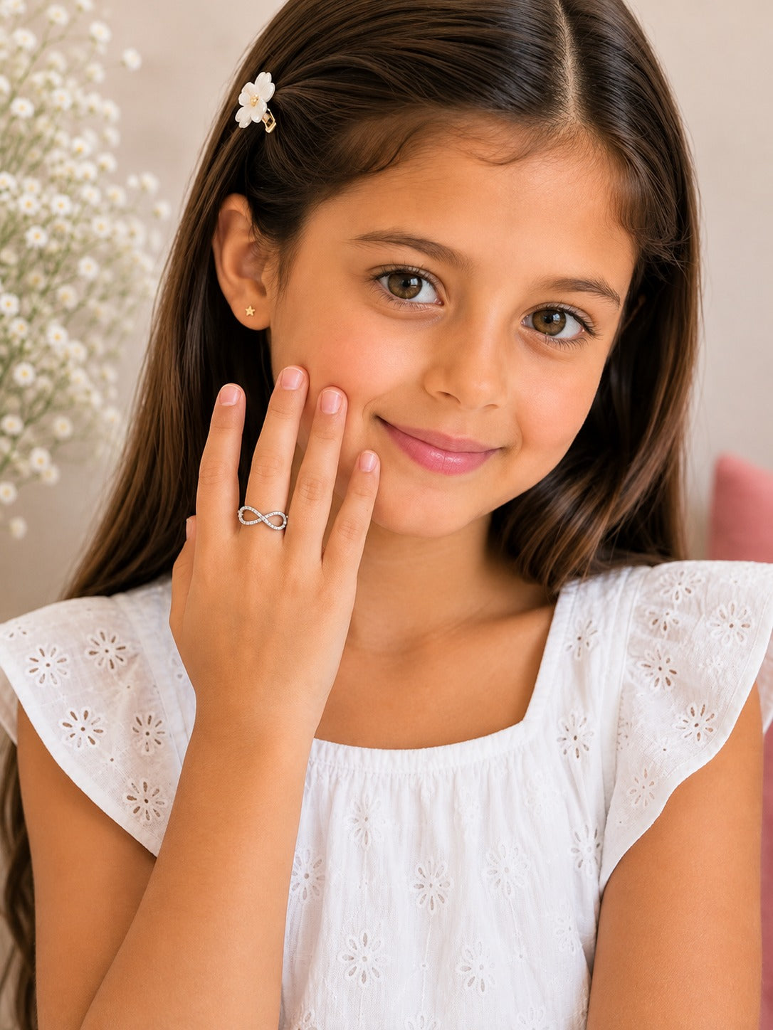 Silver Plated Baby Infinity Design Ring