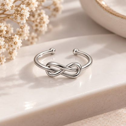Silver Plated Baby Infinity Knot  Design Ring
