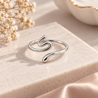 Silver Plated Baby Snake Design Ring