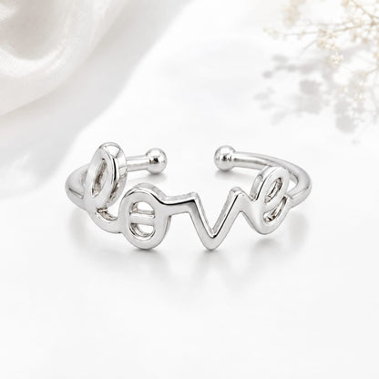 Silver Plated Baby Love Design Ring