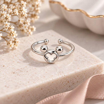 Silver Plated Baby Mouse Design Ring